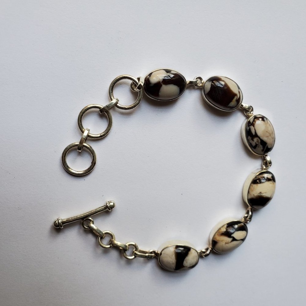JASPER STERLING SILVER BRASELET - Picture 1 of 12
